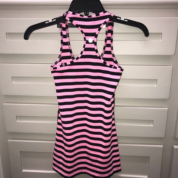 Lululemon Cool Racerback Sea Stripe Pink Shell 2 - Picture 7 of 8